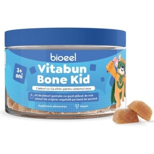 Jeleuri gumate cu calciu Vitabun Bone Kid, 60 jeleuri, Bioeel