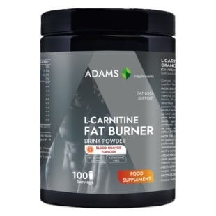 L-Carnitine Fat Burner pulbere instant cu aroma de portocala, 350 g, Adams Supplements