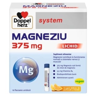 Magneziu lichid System, 375 mg, 30 flacoane, Doppelherz
