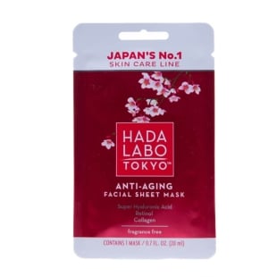 Masca anti-aging servetel pentru fata cu super acid hialuronic, retinol si colagen, 20 ml, Hada Labo Tokyo