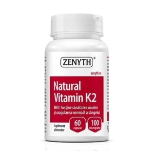 Natural Vitamin K2 100 micrograme, 60 capsule, Zenyth