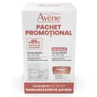 Pachet Crema Hyaluron Activ B3, 50 ml + Rezerva Hyaluron Activ B3, 50 ml, Avene