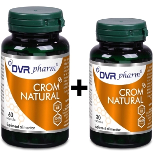 Pachet Crom natural, 60 + 30 capsule, DVR Pharm