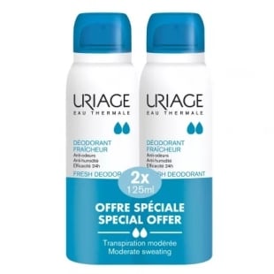 Pachet Deodorant spray cu piatra de alaun, 125 ml + 125 ml, Uriage