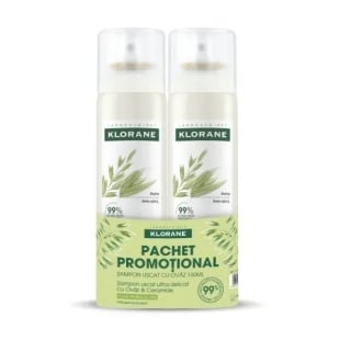 Pachet Sampon uscat cu ceramide si ovaz Bio, 2 x 150 ml, Klorane