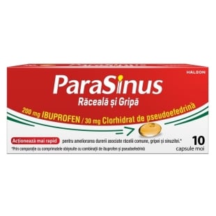 Parasinus Raceala si Gripa 200 mg/30 mg, 10 capsule moi, GSK (Haleon)
