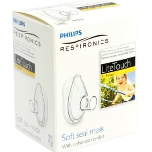 Masca pentru camera de inhalat LiteTouch Respironics Optichamber Diamond, Marimea M, 1-5 ani, 1083784, Philips