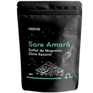 Sare amara Sulfat de magneziu (sare Epsom), 500 g, Niavis
