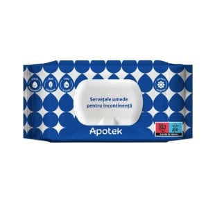 Servetele umede pentru incontinenta, 72 bucati, Apotek