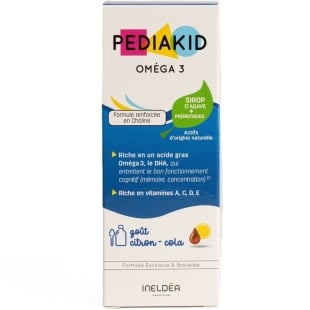 Sirop pentru copii Omega 3 si Vitamina A,C,D,E cu aroma de cola, 125 ml, Pediakid