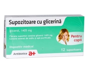 Supozitoare cu glicerina copii, 1405 mg, 12 supozitoare, Antibiotice SA