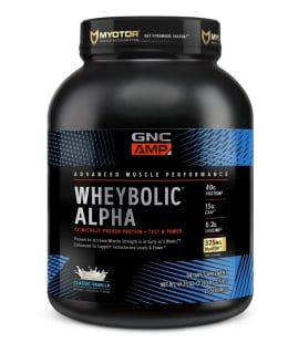 Proteina din zer, cu aroma de vanilie AMP Wheybolic Alpha, 1254 g, GNC