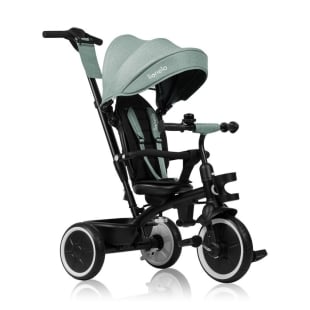 Tricicleta copii, Lionelo, Berry, 2 in 1, Multifunctionala, Suport picioare, Control al directiei, Scaun reversibil, Rotire 360 grade, Functie de roata libera, Utilizare pana la 5 ani, Constructie din otel, Conform cu standardul EN71, Verde