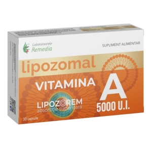 Vitamina A lipozomal 5000 UI, 30 capsule, Remedia