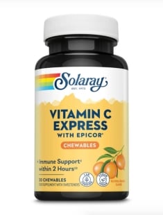 Vitamina C Express cu Epicor Solaray, 30 comprimate masticabile, Secom