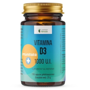 Vitamina D3 1000 UI, 100 capsule moi, Remedia