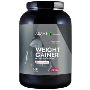 Weight Gainer pulbere instant cu aroma de zmeura, 1500 g, Adams Supplements