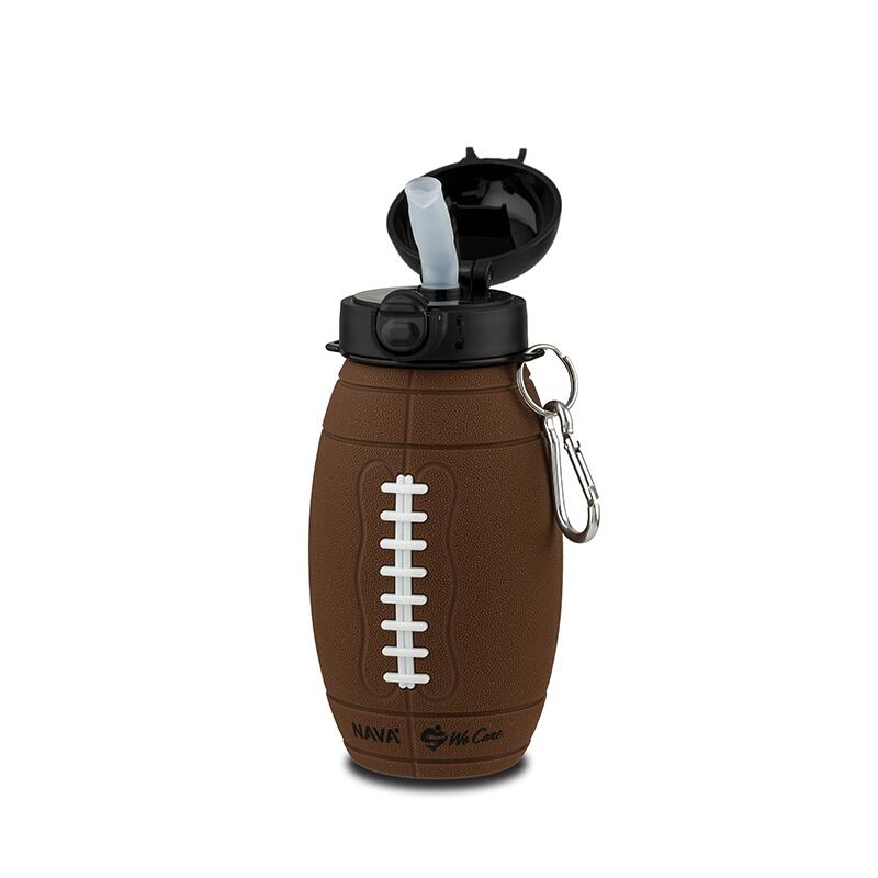 Sticla de apa din silicon, Nava We care, 700 ml, minge rugby