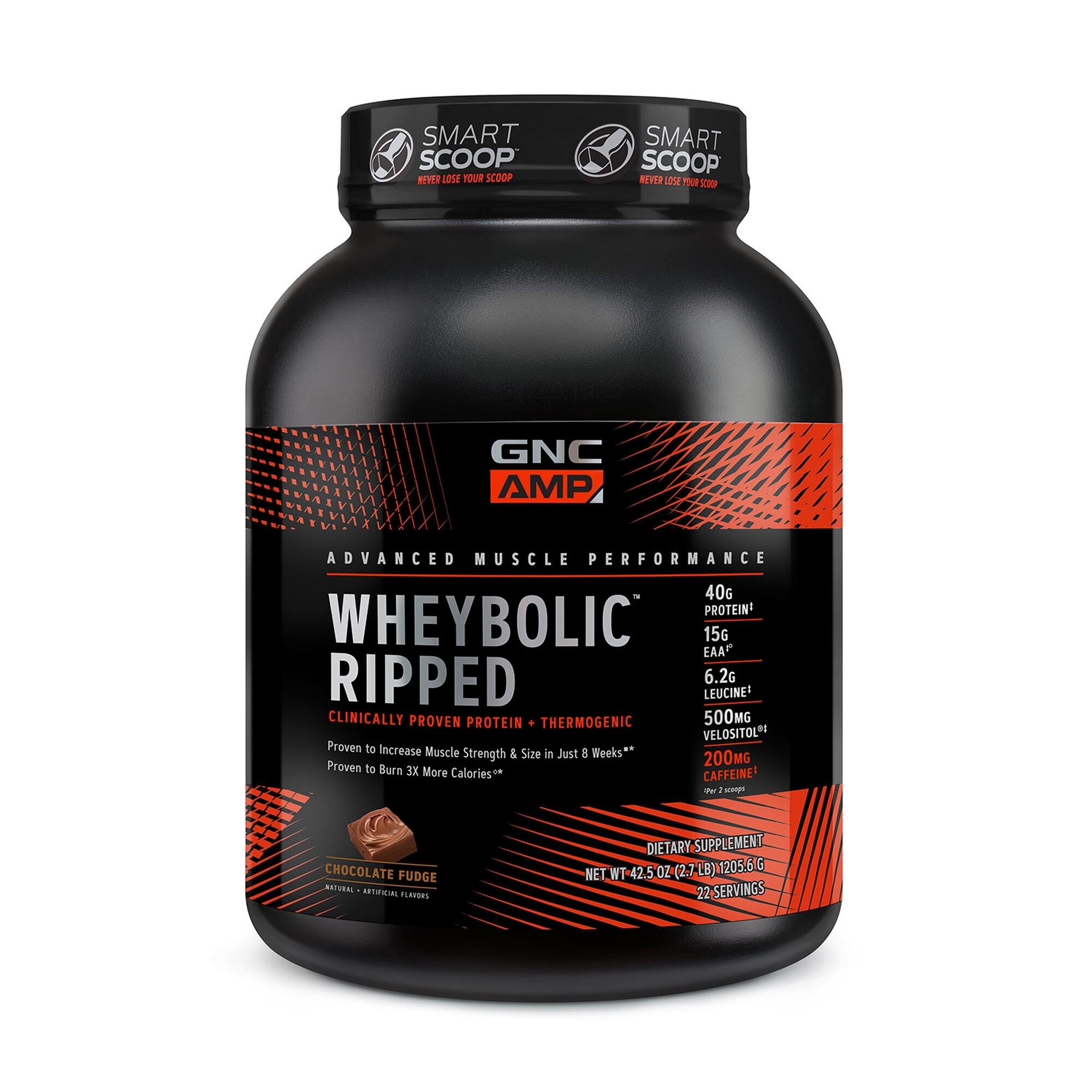 Proteina din zer cu aroma de ciocolata AMP Wheybolic Ripped, 1205.6 g, GNC Proteina din zer cu aroma de ciocolata AMP Wheybolic Ripped, 1205.6 g, GNC