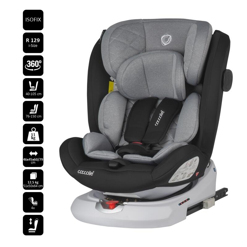 Scaun auto iSize 40-150 cm Coccolle Lyra Greystone Scaun auto iSize 40-150 cm Coccolle Lyra Greystone
