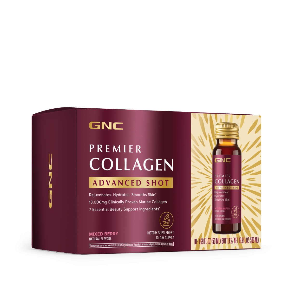 Formula premium de peptide de colagen hidrolizat marin lichid cu aroma de fructe de padure Premier Collagen, 10 x 50 ml, GNC Formula premium de peptide de colagen hidrolizat marin lichid cu aroma de fructe de padure Premier Collagen, 10 x 50 ml, GNC