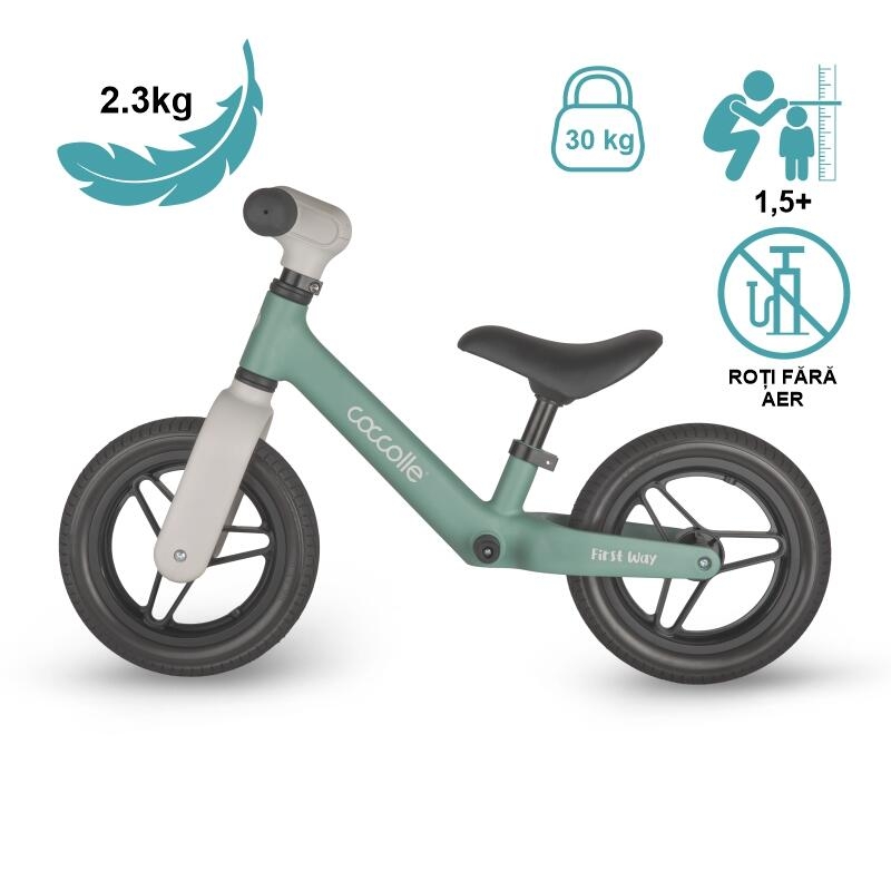 Bicicleta fara pedale Coccolle First Way, Summer Mint Bicicleta fara pedale Coccolle First Way, Summer Mint