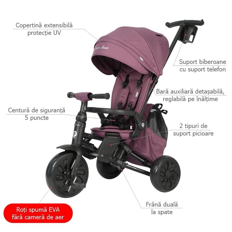 Tricicleta ultrapliabila Qplay Nova MAX Violet Tricicleta ultrapliabila Qplay Nova MAX Violet