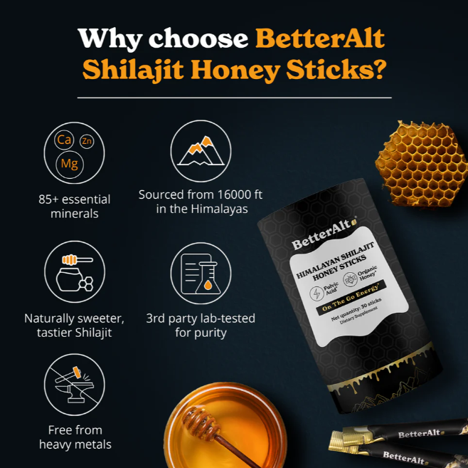 Pliculete de shilajit din Himalaya si miere cu 75% acid fulvic Better Alt, 30 pliculete, GNC Pliculete de shilajit din Himalaya si miere cu 75% acid fulvic Better Alt, 30 pliculete, GNC