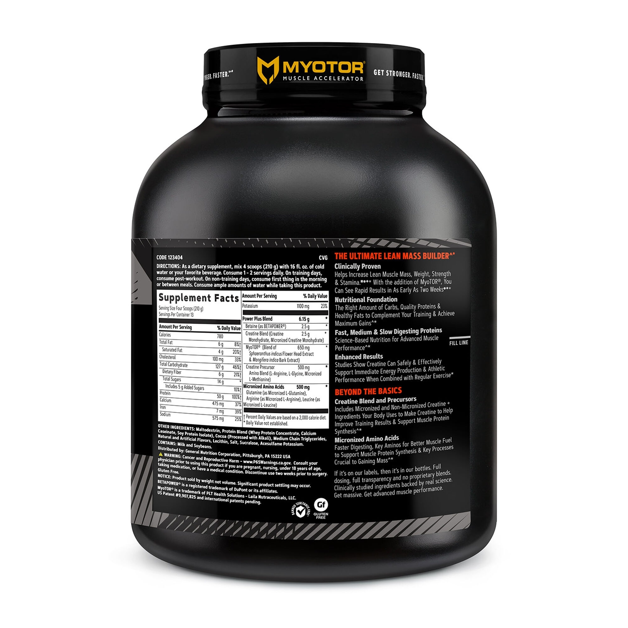 Gainer proteic cu aroma de ciocolata, AMP Mass XXX, 2730 g, GNC Gainer proteic cu aroma de ciocolata, AMP Mass XXX, 2730 g, GNC