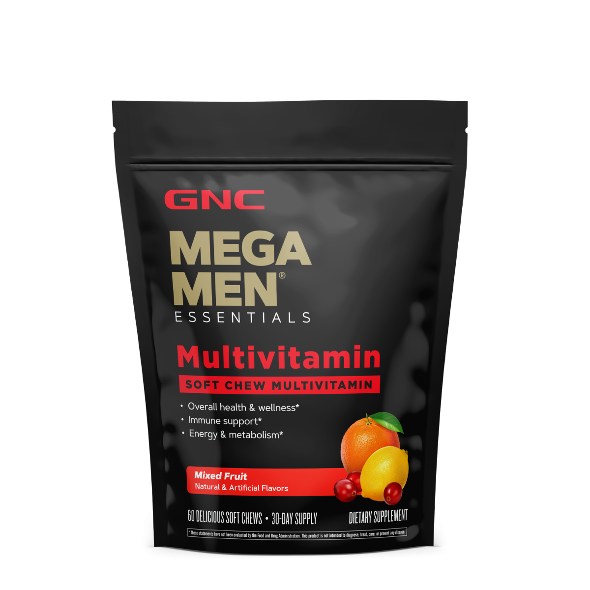 Complex de multivitamine pentru barbati cu gust de fructe asortate Mega Men, 60 caramele , GNC Complex de multivitamine pentru barbati cu gust de fructe asortate Mega Men, 60 caramele , GNC