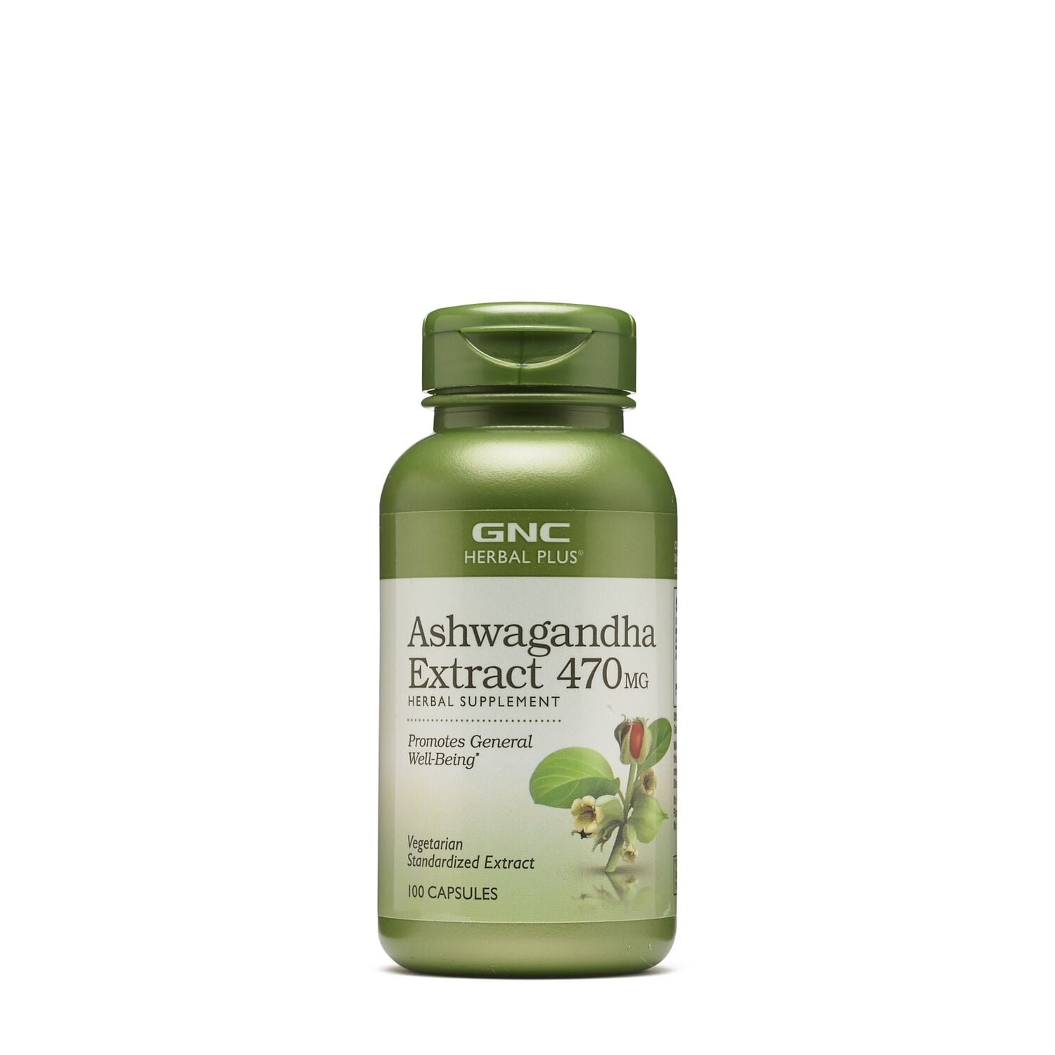 Ashwagandha extract 470 mg Herbal Plus, 100 capsule, GNC Ashwagandha extract 470 mg Herbal Plus, 100 capsule, GNC