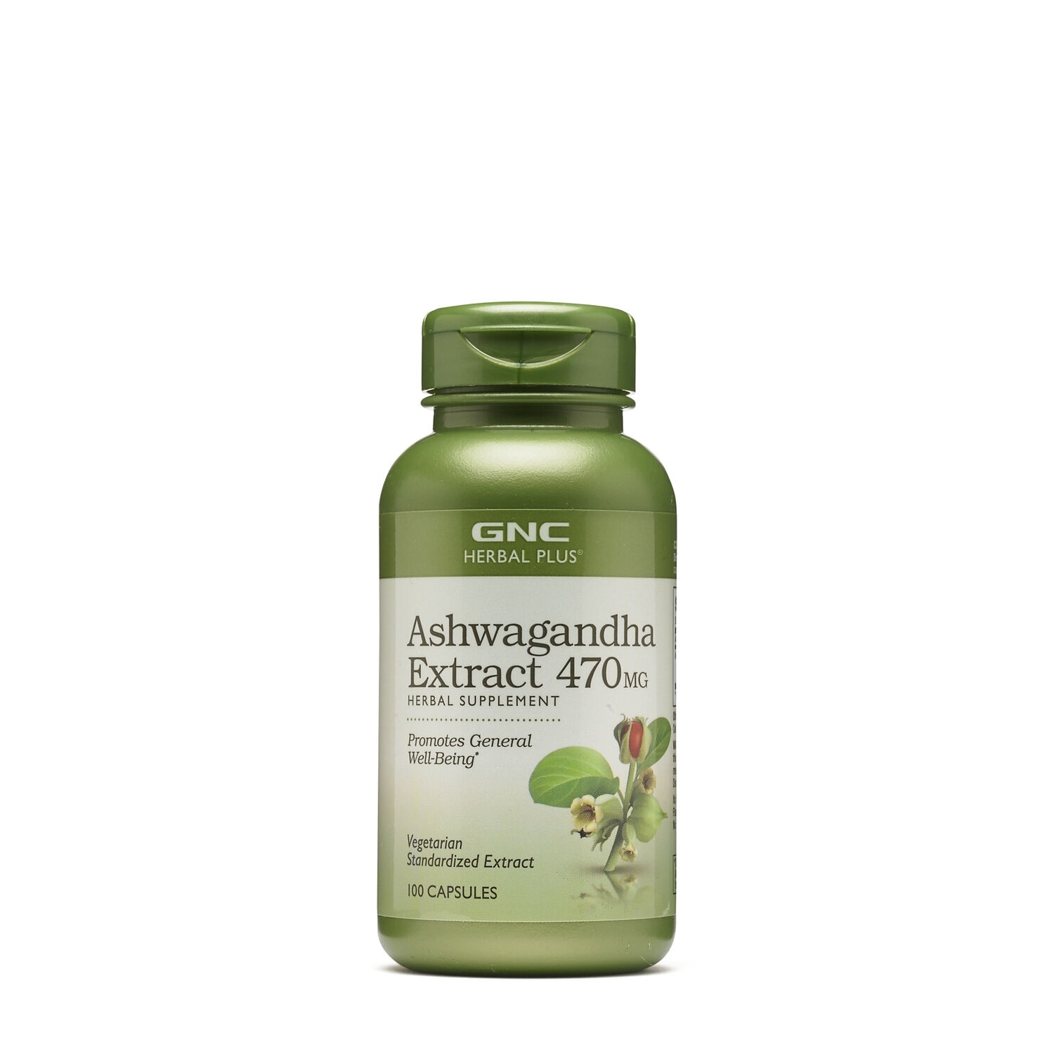 Ashwagandha extract 470 mg Herbal Plus, 100 capsule, GNC Ashwagandha extract 470 mg Herbal Plus, 100 capsule, GNC