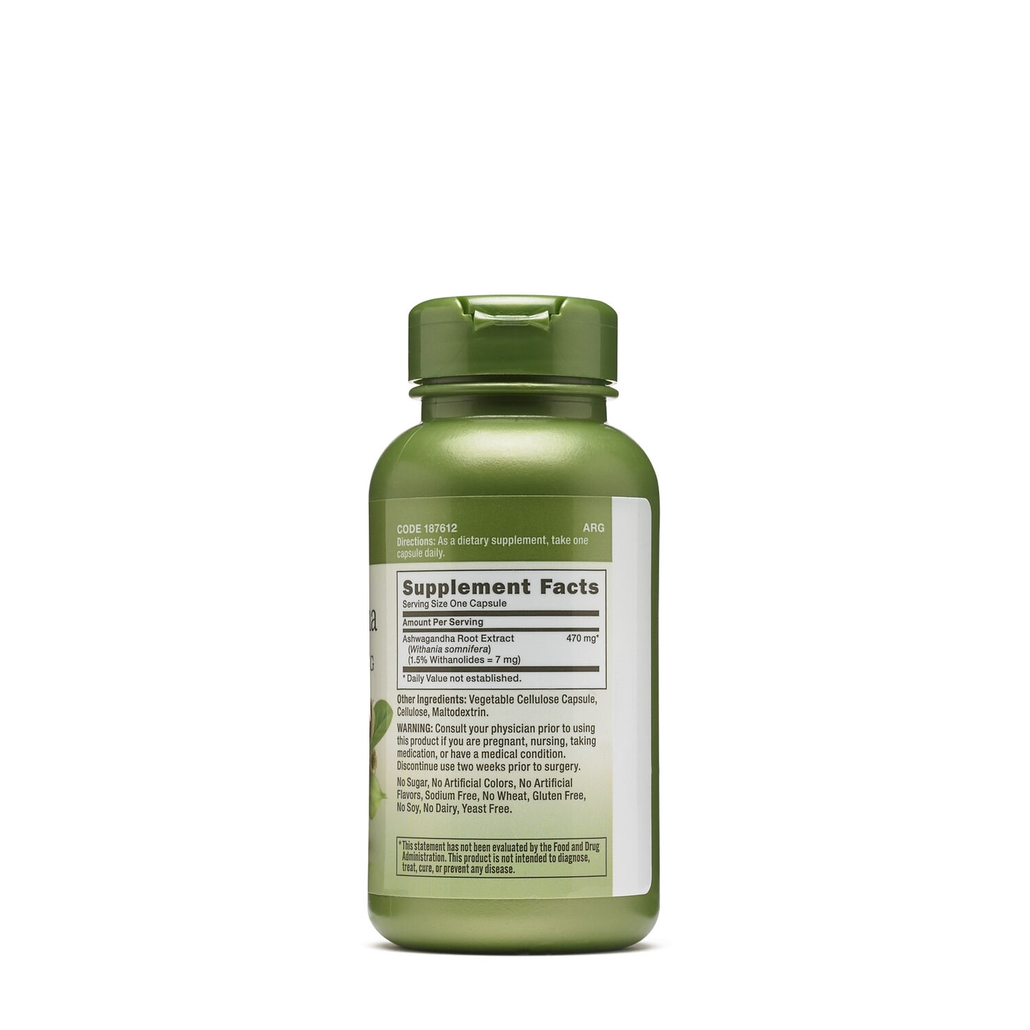 Ashwagandha extract 470 mg Herbal Plus, 100 capsule, GNC Ashwagandha extract 470 mg Herbal Plus, 100 capsule, GNC