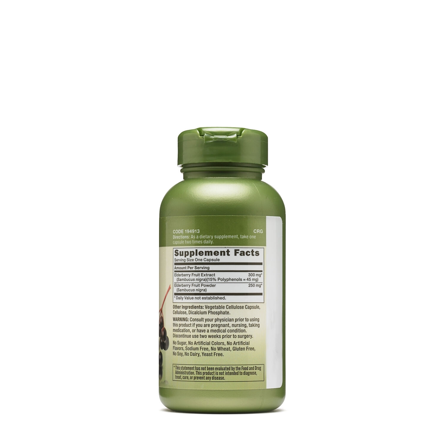 Extract standardizat din fructe de soc 550 mg Herbal Plus, 100 capsule, GNC Extract standardizat din fructe de soc 550 mg Herbal Plus, 100 capsule, GNC