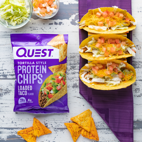 Chipsuri proteice cu aroma de taco, 32 g, Quest Chipsuri proteice cu aroma de taco, 32 g, Quest