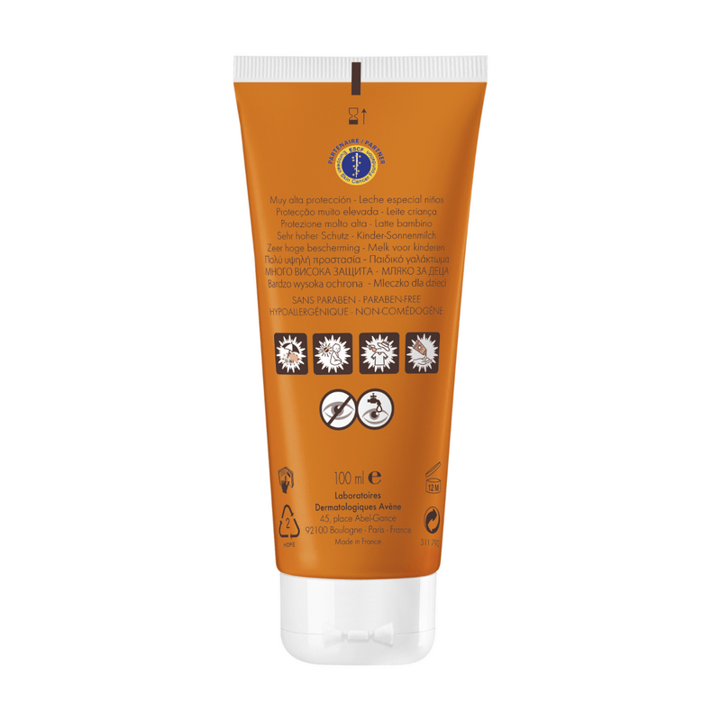 Lapte fotoprotectie copii fara urme albe SPF 50+, 100ml, Avene Lapte fotoprotectie copii fara urme albe SPF 50+, 100ml, Avene