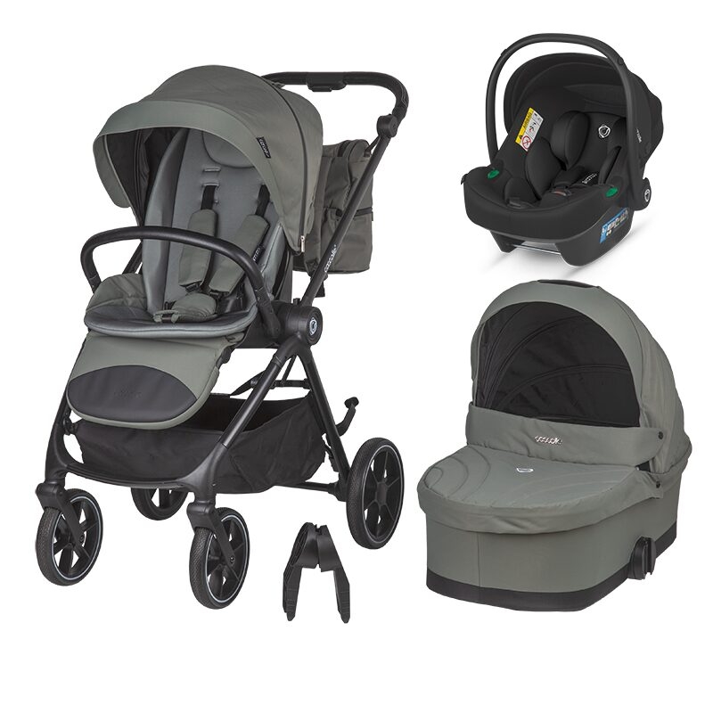 Carucior modular 2in1 Coccolle Serry Moss green+ Scoica auto iSize Coccolle Knox Black