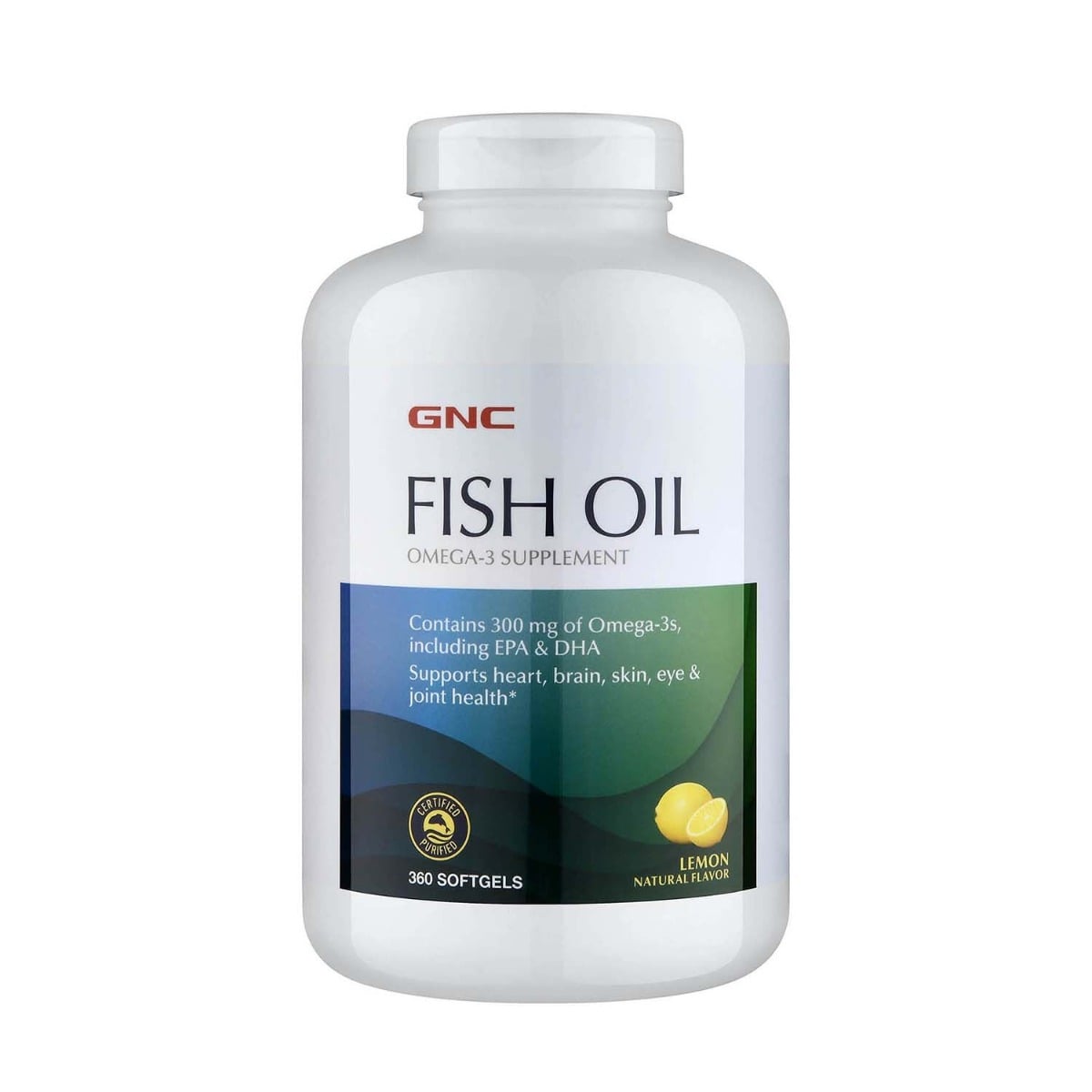Ulei de peste cu aroma naturala de lamaie, 360 capsule, GNC Ulei de peste cu aroma naturala de lamaie, 360 capsule, GNC