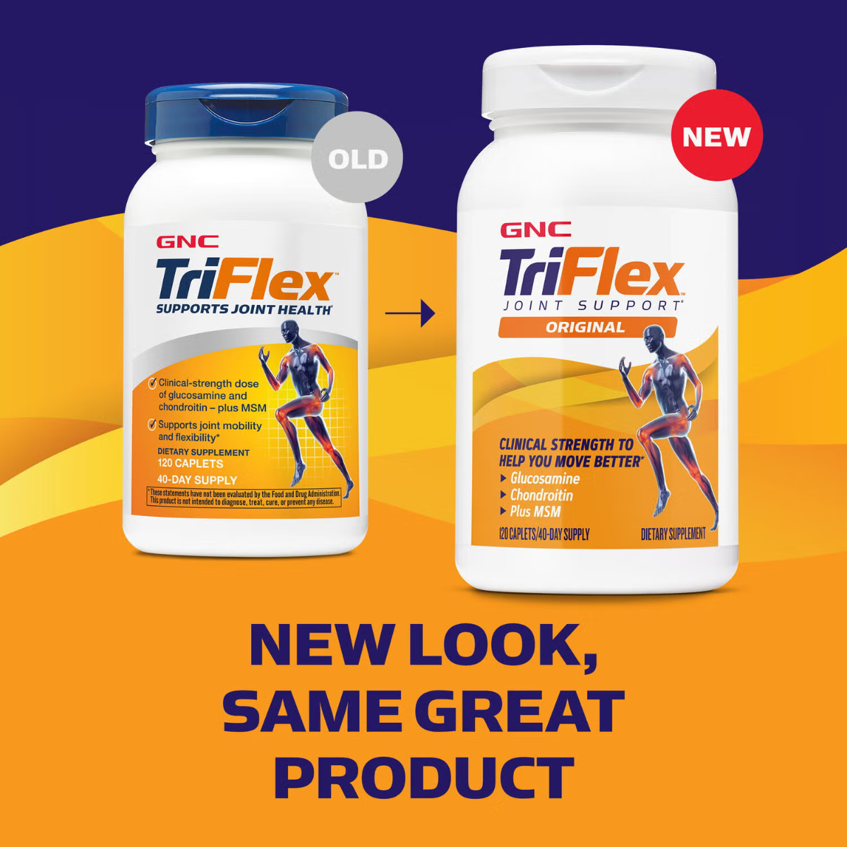 Glucozamina, MSM si condroitina pentru articulatii sanatoase TriFlex, 120 tablete, GNC