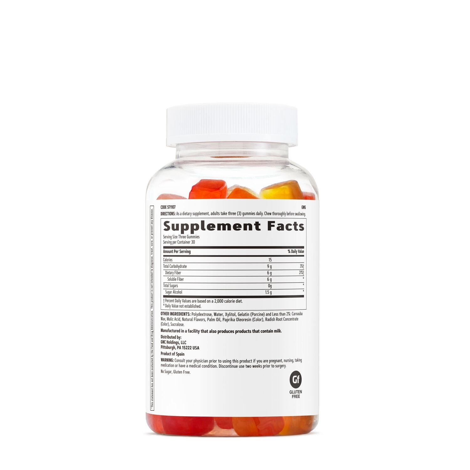 Jeleuri cu fibre cu aroma de fructe asortate, 90 jeleuri, GNC Jeleuri cu fibre cu aroma de fructe asortate, 90 jeleuri, GNC