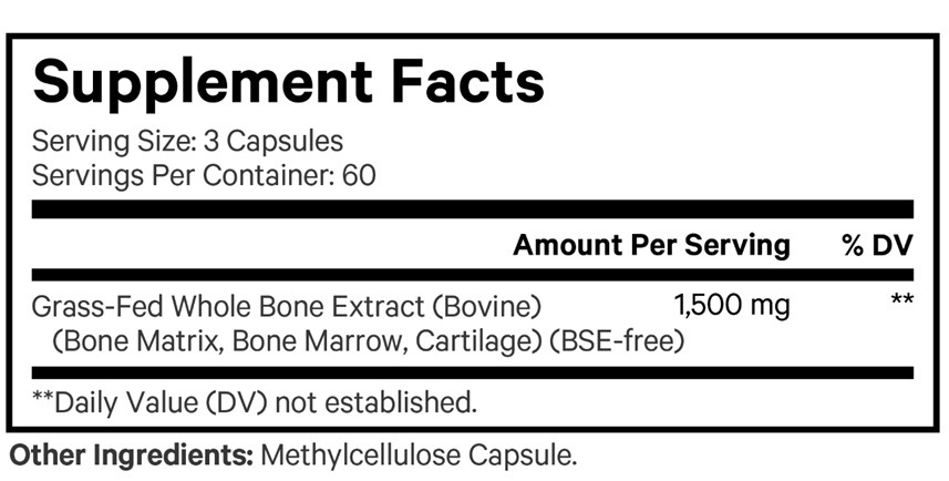 Extract de maduva osoasa de la animale hranite cu iarba 3000 mg extract osos CodeAge, 180 capsule, GNC
