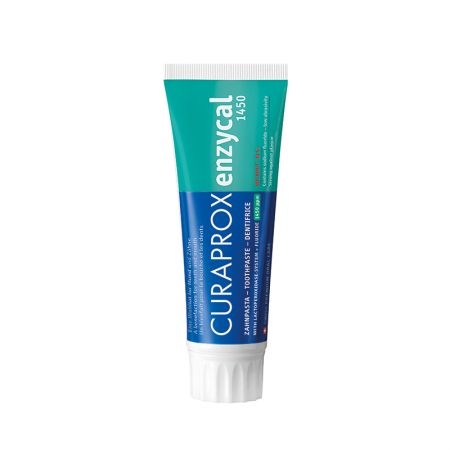 Pasta de dinti cu enzime si fluor EnzyCal, 1450 ppm, 75 ml, Curaprox Pasta de dinti cu enzime si fluor EnzyCal, 1450 ppm, 75 ml, Curaprox