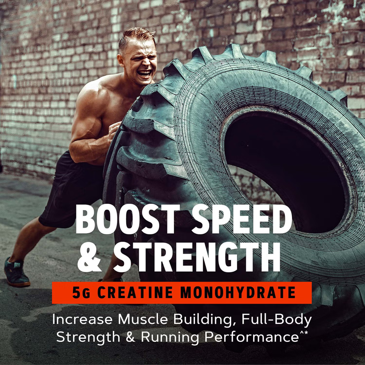 Formula premium de creatina monohidrata cu aroma de limonada, hmb, peptistrong pentru forta si masa musculara AMP Creabolic, 405 g, GNC