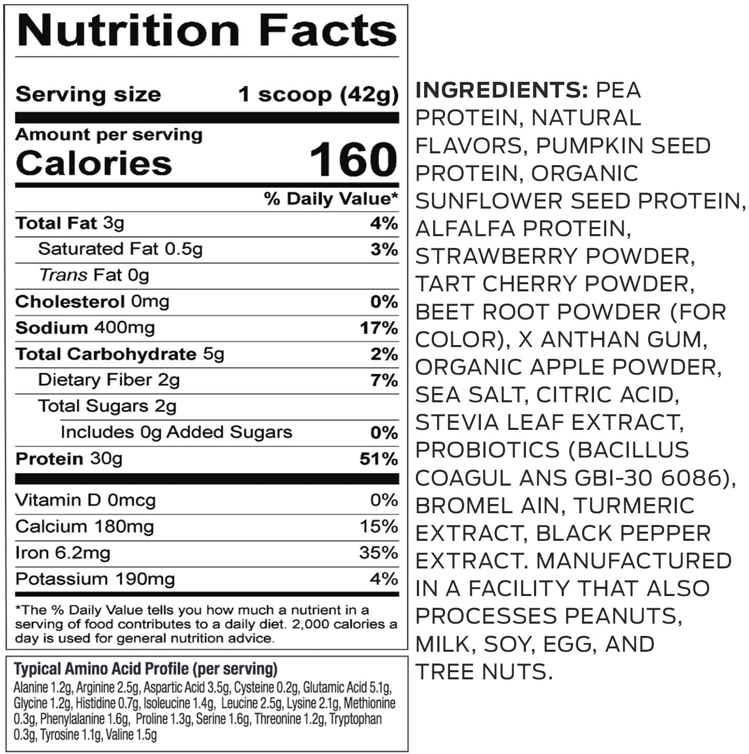 Proteina vegetala cu aroma de fructe de padure, 801 g, Vega