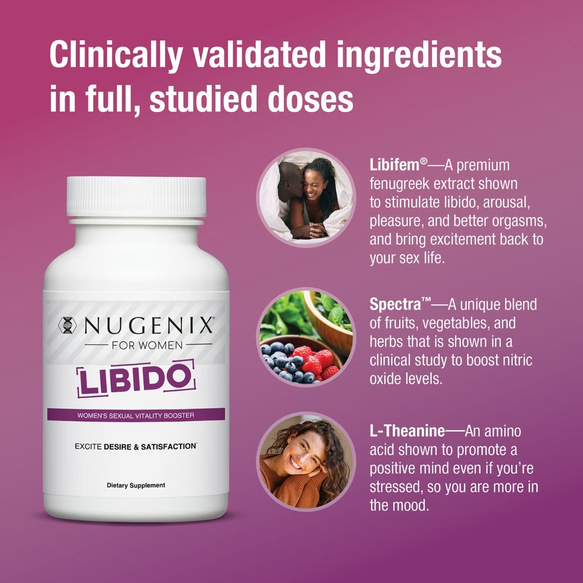 Suport pentru vitalitate si echilibru feminin Nugenix Libido, 60 tablete, GNC