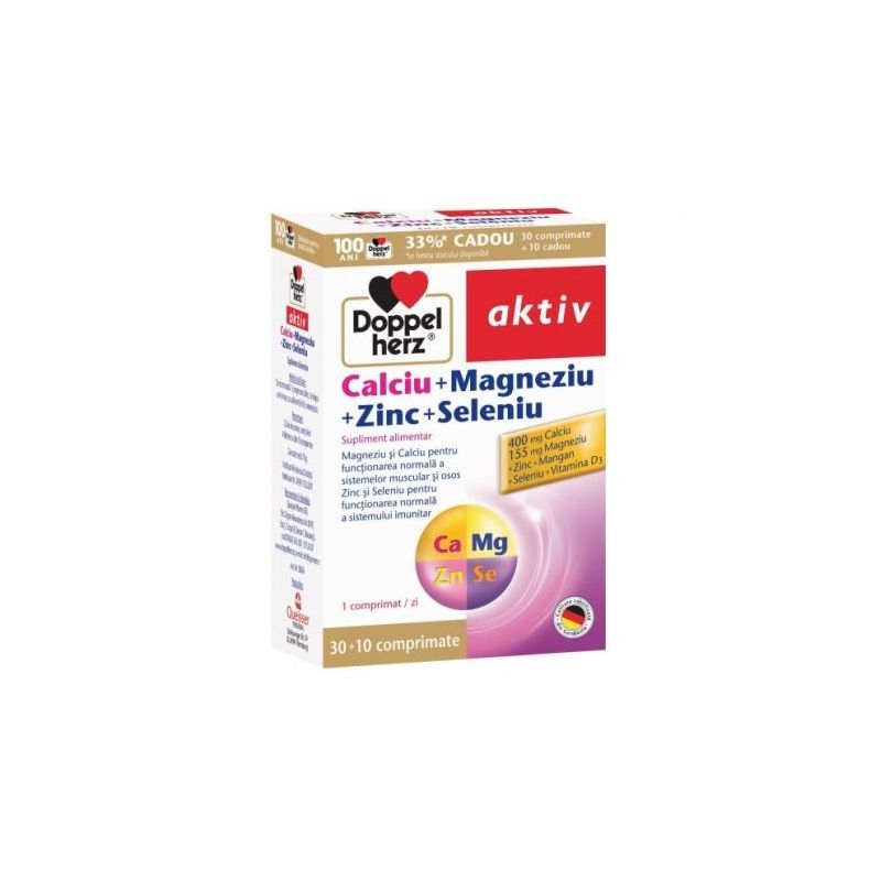 Aktiv Ca+Mg+Zn+Se, 30+10compr, Doppelherz Aktiv Ca+Mg+Zn+Se, 30+10compr, Doppelherz