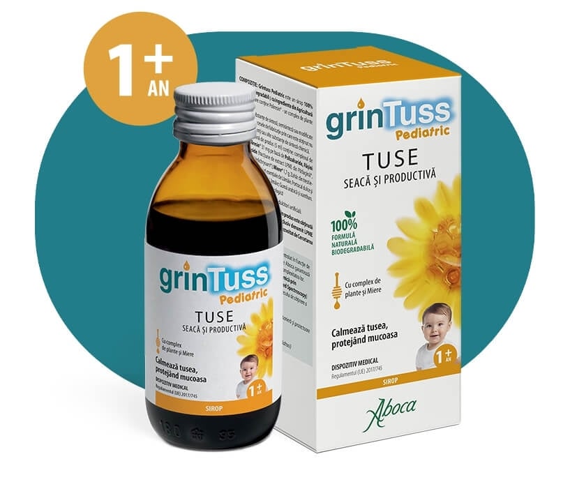 GrinTuss Pediatric sirop de tuse pentru copii, 180 ml, Aboca