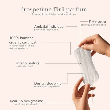 Absorbante din bumbac organic Zilnice, 24 bucati, Enroush