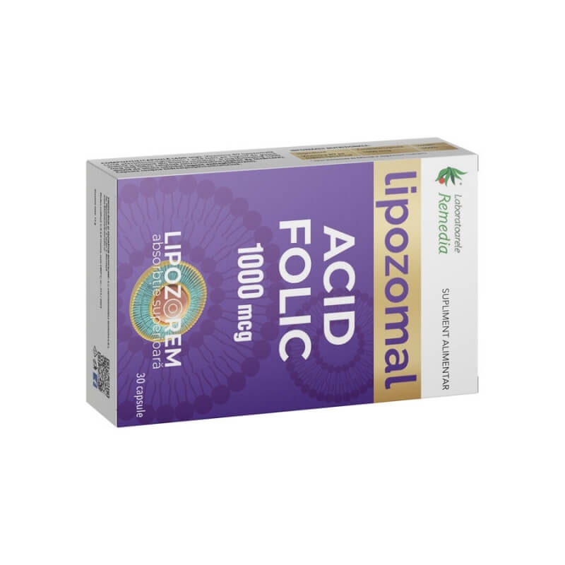 Acid folic lipozomal 1000 mcg, 30 capsule, Remedia Acid folic lipozomal 1000 mcg, 30 capsule, Remedia