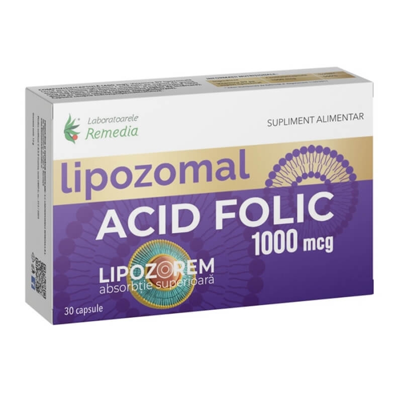 Acid folic lipozomal 1000 mcg, 30 capsule, Remedia Acid folic lipozomal 1000 mcg, 30 capsule, Remedia